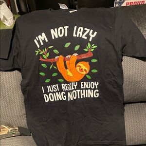 Port and Company Black Sloth Graphic Tee